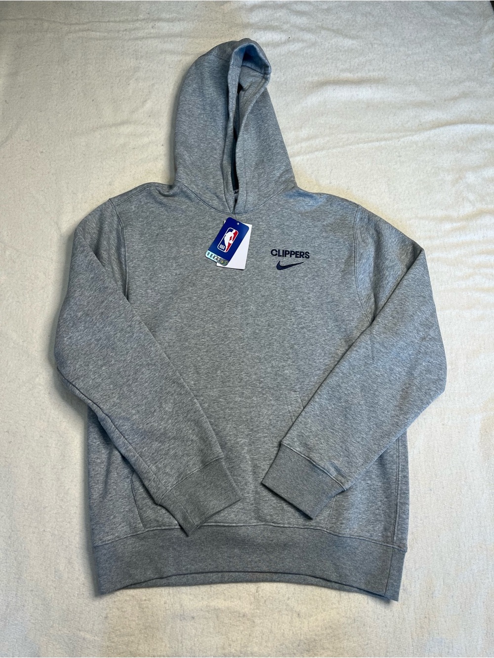 NWT New Nike NBA LA Los Angeles Clippers Gray Hoodie Sweatshirt Mens M Jersey